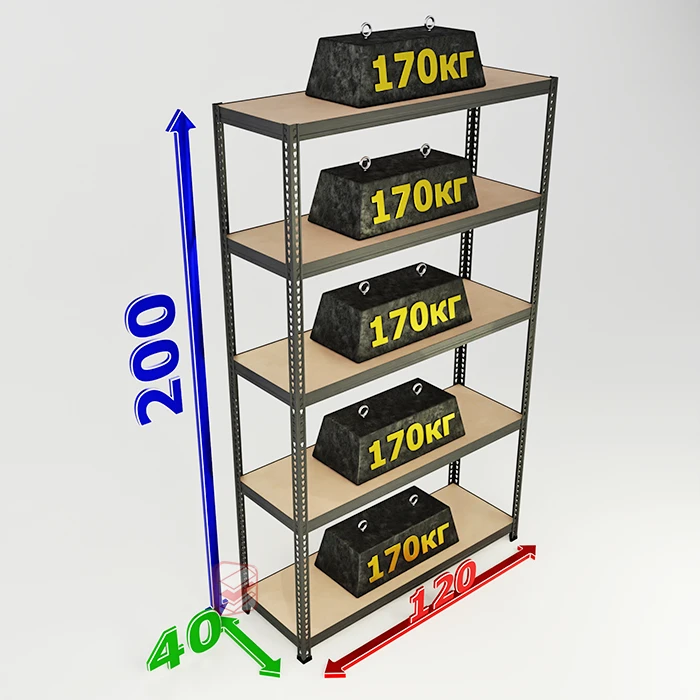 Cтеллаж лофт с 5 полками SBL 200х120х40 металлический фото Стеллаж Мастер Cтеллаж лофт с 5 полками SBL 200х120х40 металлический фото Стеллаж Мастер