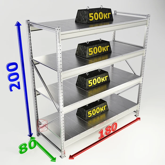 Стеллаж металлический MS Pro 200х180х80 4 оцинкованных полки фото СтеллажМастер Стеллаж металлический MS Pro 200х180х80 4 оцинкованных полки фото СтеллажМастер