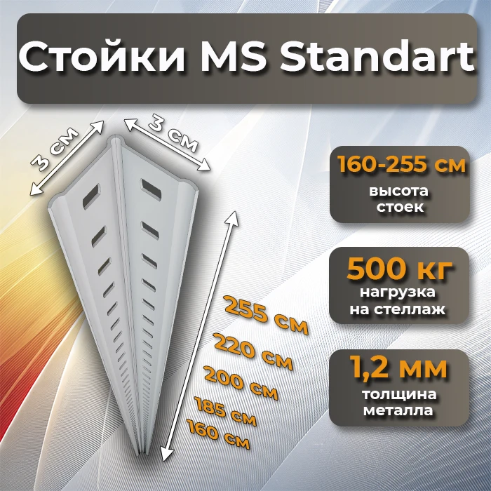 Стойки MS Standart- размеры- фото СтеллажМастер Стойки MS Standart- размеры- фото СтеллажМастер