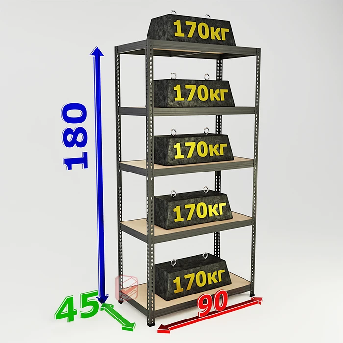Металлический стеллаж SBL 180х90х45 в цвете RAL 7016 муар фото Стеллаж Мастер Металлический стеллаж SBL 180х90х45 в цвете RAL 7016 муар фото Стеллаж Мастер