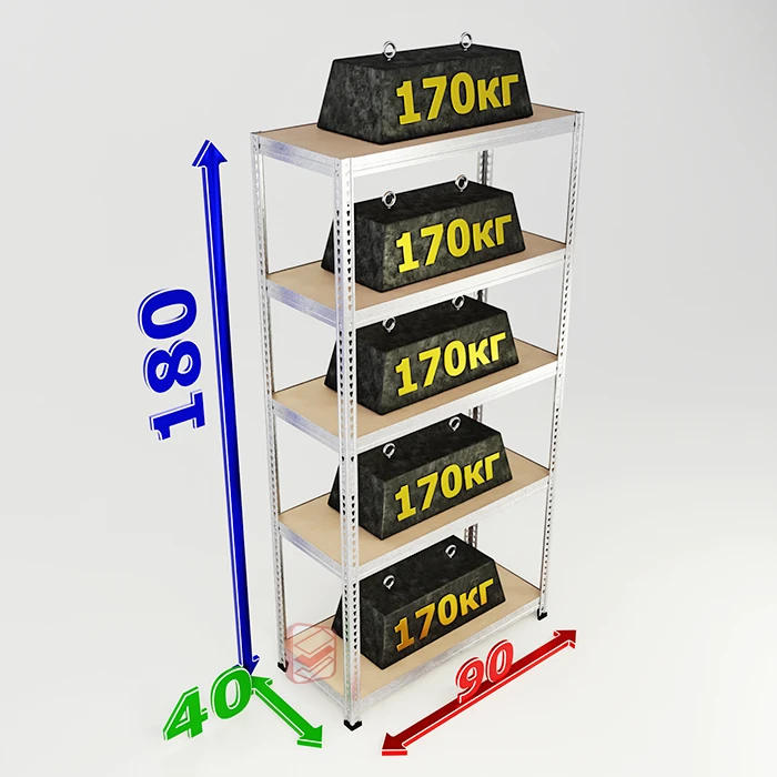Стеллаж оцинкованный металлический SBL 180х90х40 5 полок фото Стеллаж Мастер Стеллаж оцинкованный металлический SBL 180х90х40 5 полок фото Стеллаж Мастер