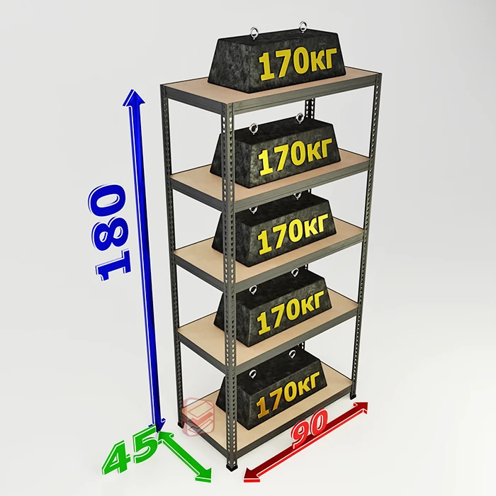 Стеллаж в стиле лофт SBL 180х90х45 5 полок металл и дерево фото СтеллажМастер Стеллаж в стиле лофт SBL 180х90х45 5 полок металл и дерево фото СтеллажМастер