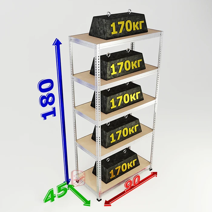 Стеллаж в гараж металлический с оцинковкой SBL 180х90х45 5 полок фото СтеллажМастер Стеллаж в гараж металлический с оцинковкой SBL 180х90х45 5 полок фото СтеллажМастер