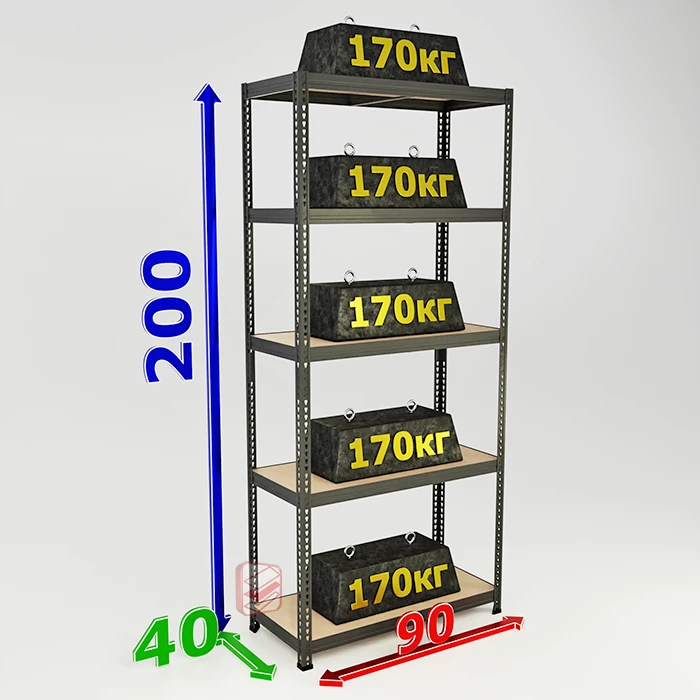 Металлический стеллаж лофт SBL 200х90х40 5 полок фото СтеллажМастер Металлический стеллаж лофт SBL 200х90х40 5 полок фото СтеллажМастер